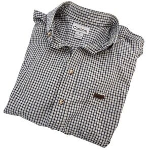 Carhartt Men's Short Sleeve Button Up Blue Gingham Shirt Size M SS